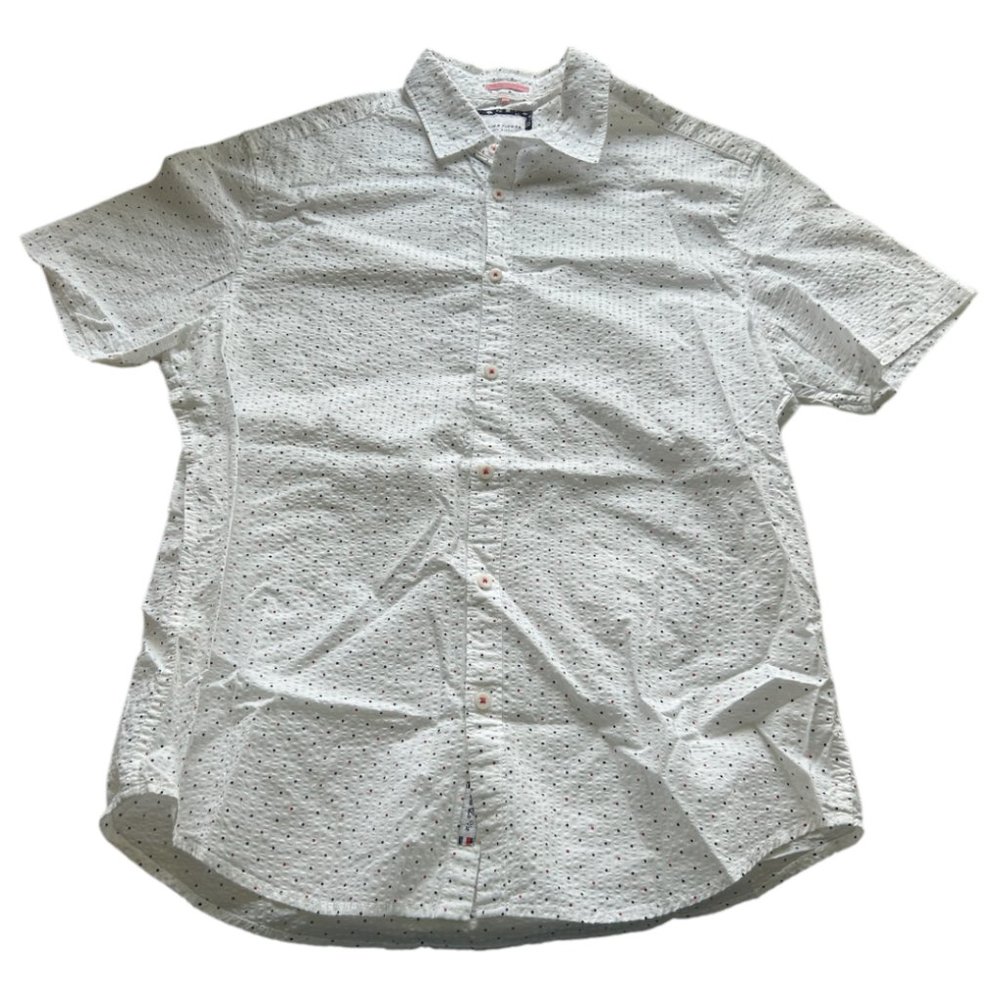 Denim & Flower Button Down Shirt Mens Size Large